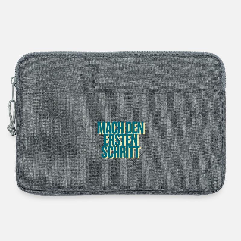 Mach den ersten Schritt – Geometrisches Design - Laptoptasche 13" - Grau meliert