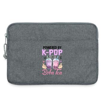 Propulsé par K Pop et Boba Tea - Sacoche pour ordinateur portable 13 pouces - gris chiné - Devant