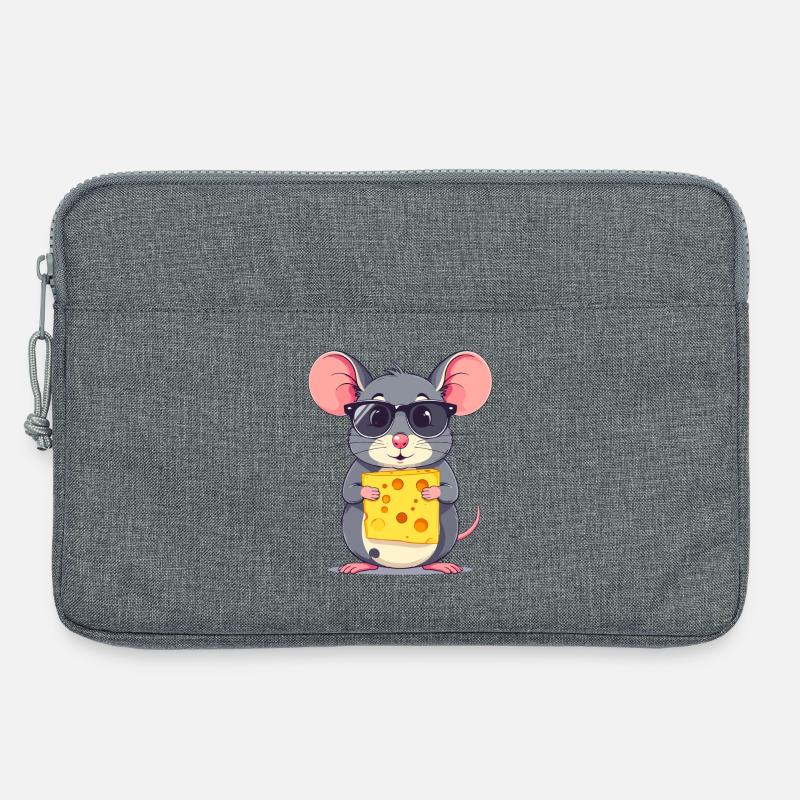 coole Käse Maus mit Sonnenbrille - Laptoptasche 13" - Grau meliert
