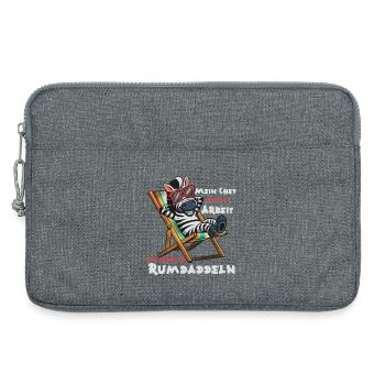Zebra im Strandstuhl. Arbeit ist das nicht! - Laptoptasche 13" - Grau meliert - Vorne