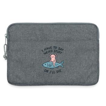 Axolotl Spruch Meme Humor Lustig Geschenkidee - Laptoptasche 13" - Grau meliert - Vorne