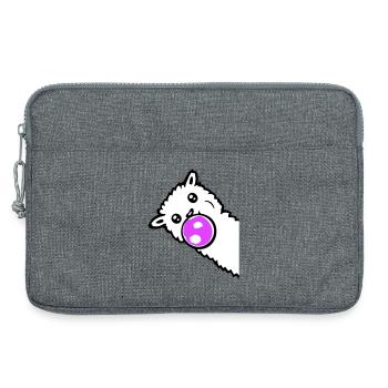 Lama Kaugummiblasen Seite Rand Cool Süß Seitlich - Laptoptasche 13" - Grau meliert - Vorne