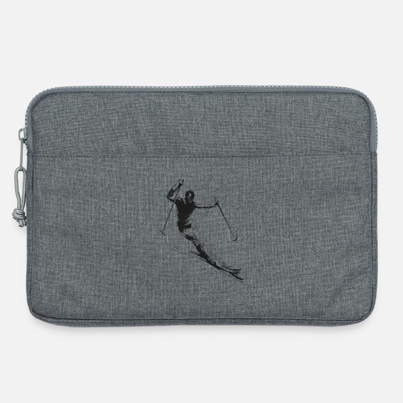 Retro Skifahrer - Laptoptasche 13" - Grau meliert