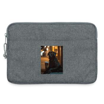 Night lounge dog with sunglasses - Laptop bag 13" - heather grey - Front