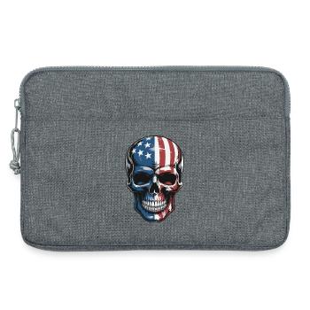 USA Totenkopf - Patriot Skull Design - Laptop bag 13" - heather grey - Front