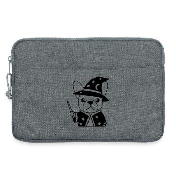 Frenchie Wizard Magic Outline - Laptop bag 13" - heather grey - Front