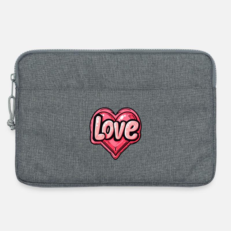 Liebe - Laptoptasche 13" - Grau meliert