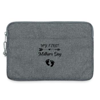 Mein erstes Muttertags-T-Shirt für eine schwangere Mutter - Laptoptasche 13" - Grau meliert - Vorne