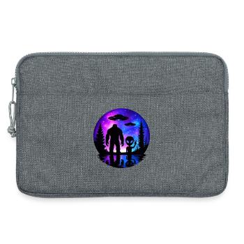 Alien Bigfoot UFO Sasquatch Believers Spaceship - Laptop bag 13" - heather grey - Front