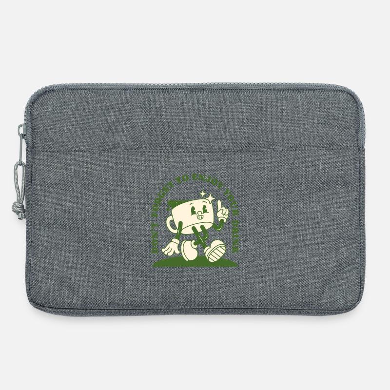 Don't Forget Your Drink – Retro Coffee - Laptop bag 13" - heather grey