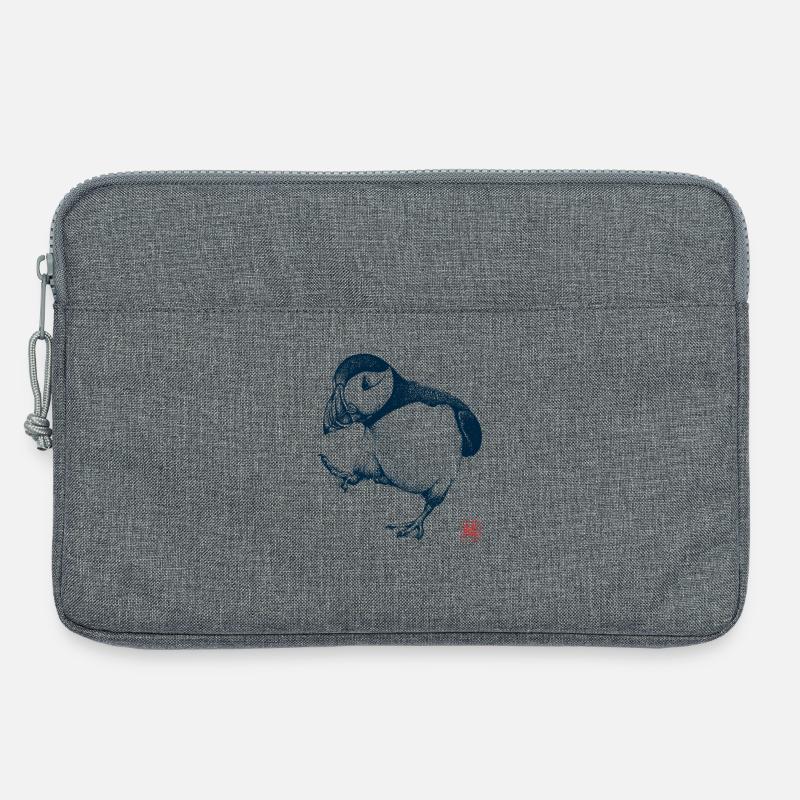 Puffin mit Kanji Stempel - Laptoptasche 13" - Grau meliert