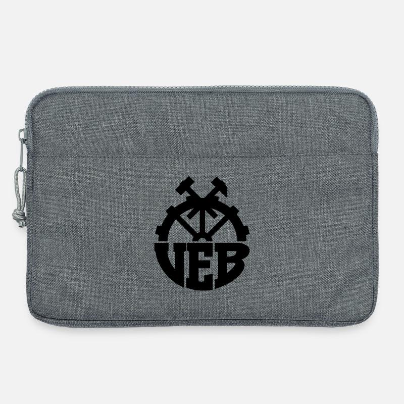 VEB Logo - Abzeichen der DDR (Farbe änderbar) - Laptoptasche 13" - Grau meliert