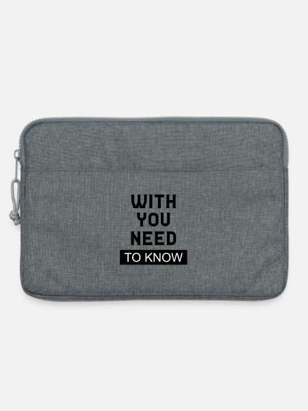 Mit dir, das du wissen musst - Laptoptasche 13" - Grau meliert