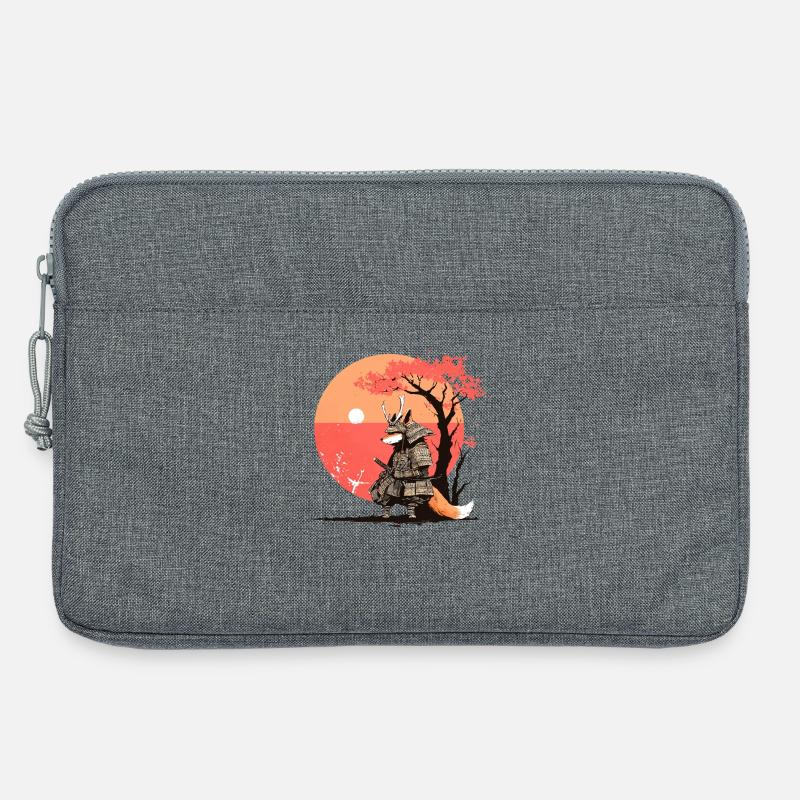 Samurai Fox at Sunset - Laptop bag 13" - heather grey