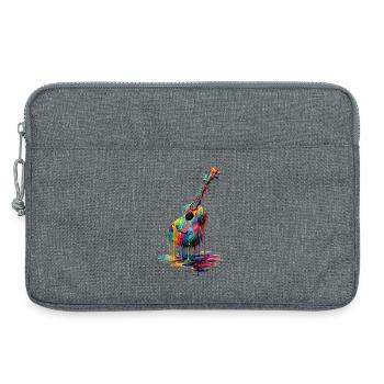 Ukulele mit tropfender Farbe - Laptoptasche 13" - Grau meliert - Vorne