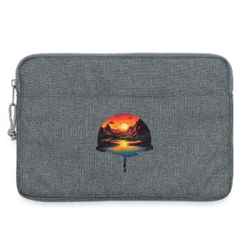 Mystischer Sonnenuntergang am Bergsee mit - Laptoptasche 13" - Grau meliert - Vorne