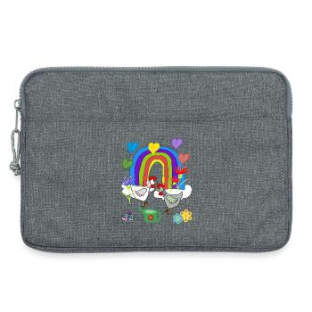 Fleurs arc-en-ciel fantastiques pour enfants poules - Sacoche pour ordinateur portable 13 pouces - gris chiné - Devant