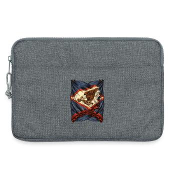 Vintage Eagle Flag Emblem with Rifle - Laptop bag 13" - heather grey - Front