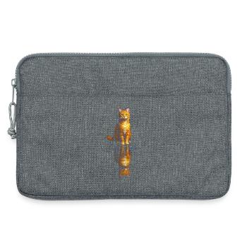 Orange cat artist at the water level - Laptop bag 13" - heather grey - Front