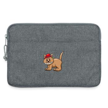 Chat drôle drôle de chat adolescent - Sacoche pour ordinateur portable 13 pouces - gris chiné - Devant