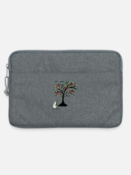 Niedliche Maus Äpfel Apfelbaum Kind - Laptoptasche 13" - Grau meliert