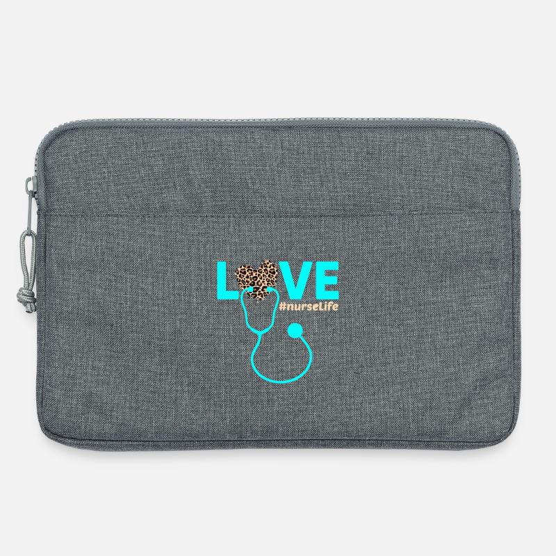 Liebe Nursing Leopard Heart - Laptoptasche 13" - Grau meliert