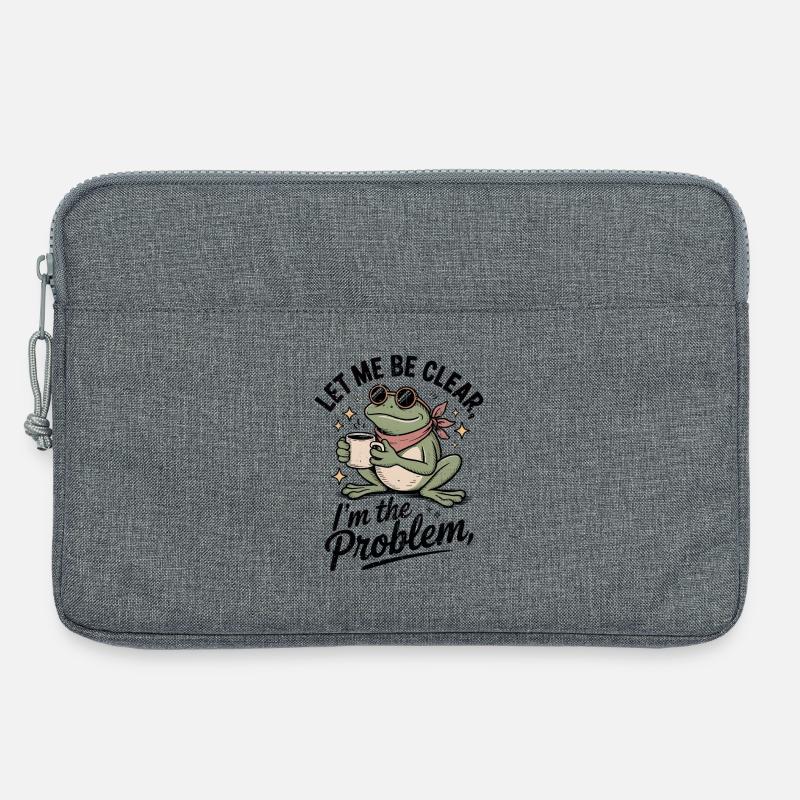 Caffeinated Frog: I'm the Problem - Laptop bag 13" - heather grey