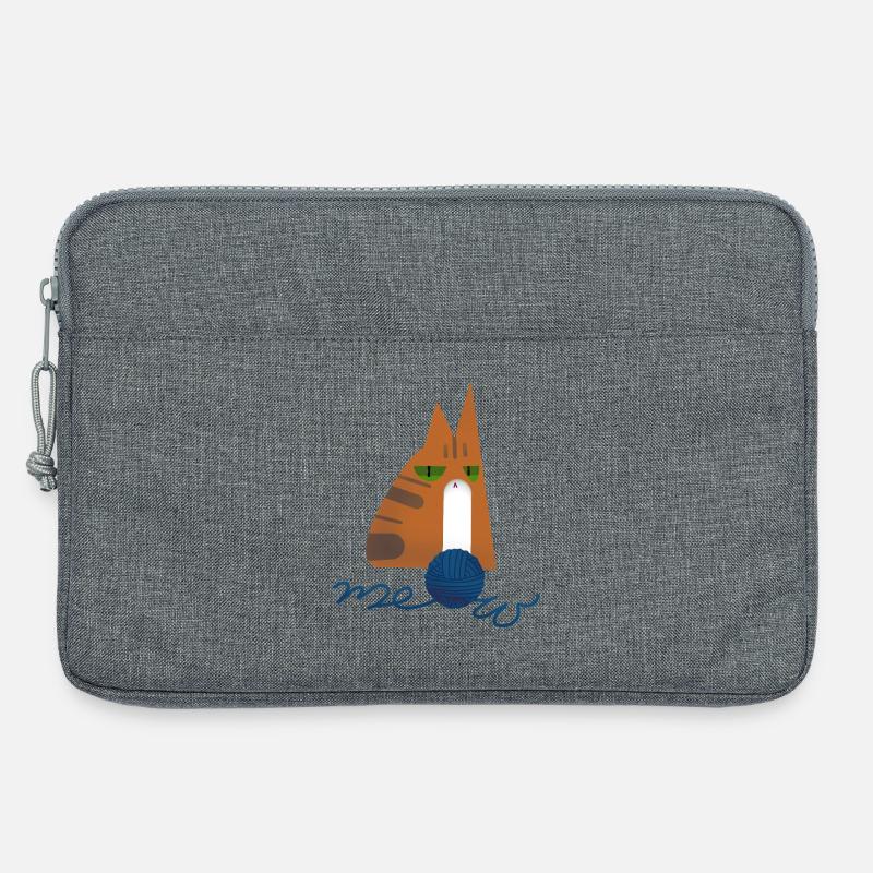Kätzchen (rot) - Laptoptasche 13" - Grau meliert