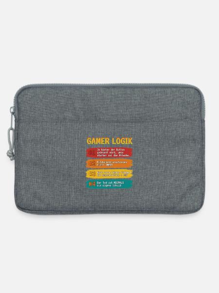 Gamer Logik Spruchband - Laptoptasche 13" - Grau meliert