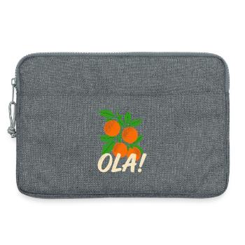 Salutations de Noël des plantes d’orange rétro d’Olá - Sacoche pour ordinateur portable 13 pouces - gris chiné - Devant