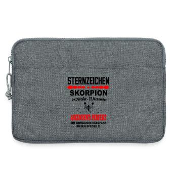Skorpion Sternzeichen Horoskop Aszendent Perfekt - Laptoptasche 13" - Grau meliert - Vorne