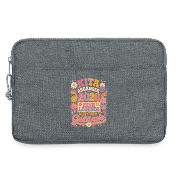 Kita Abgänger 2026 im Retro-Blumenstil - Laptoptasche 13" - Grau meliert - Vorne