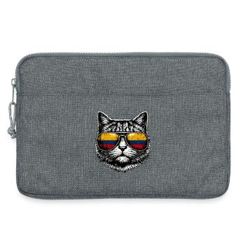 Drapeau colombien du chat Colombie - Sacoche pour ordinateur portable 13 pouces - gris chiné - Devant