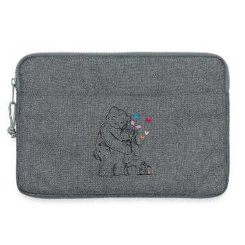 Teddy fährt in den Urlaub - Laptoptasche 13" - Grau meliert - Vorne