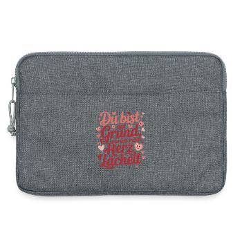  Du Bist Der Grund Warum Mein Herz Lächelt Liebes - Laptoptasche 13" - Grau meliert - Vorne
