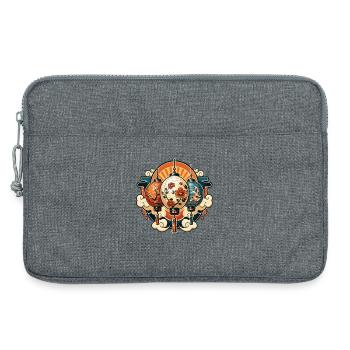 Chinesische Laternen mit Blüten und Koi - Laptoptasche 13" - Grau meliert - Vorne