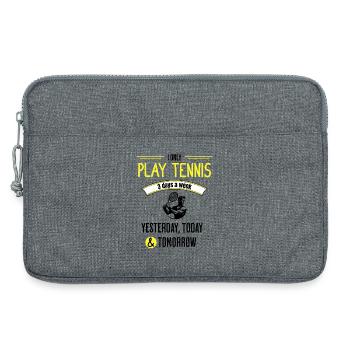 Citation amusante sur le tennis - Sacoche pour ordinateur portable 13 pouces - gris chiné - Devant