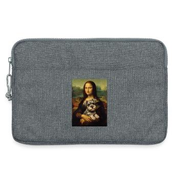 Schnauzer Mona Lisa Kunstparodie Hundeporträt - Laptoptasche 13" - Grau meliert - Vorne