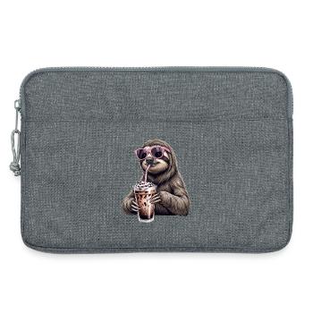 Faultier Eiskaffee  - Laptoptasche 13" - Grau meliert - Vorne