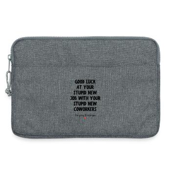 Viel Glück bei deinem neuen Job – lustiges Abschiedszitat - Laptoptasche 13" - Grau meliert - Vorne