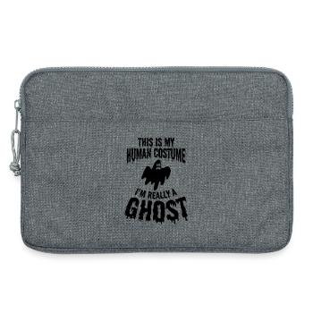Halloween - C’est mon costume humain, je suis vraiment un - Sacoche pour ordinateur portable 13 pouces - gris chiné - Devant