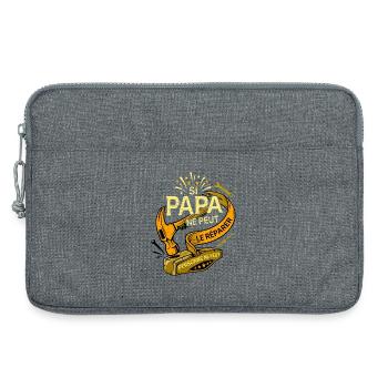 Si Papa Ne Peut Le Réparer Humour Bricolage - Sacoche pour ordinateur portable 13 pouces - gris chiné - Devant