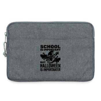 School is important but Halloween is importanter - - Laptoptasche 13" - Grau meliert - Vorne