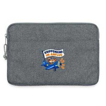 Krippenkind im Anflug – Fuchs als kleiner Pilot - Laptoptasche 13" - Grau meliert - Vorne