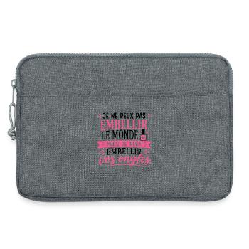 Prothésiste Ongulaire Cadeau humour personnalisé - Sacoche pour ordinateur portable 13 pouces - gris chiné - Devant
