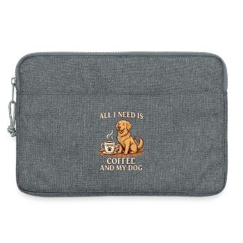 Alles, was ich brauche, ist Kaffee und mein Hund - Laptoptasche 13" - Grau meliert - Vorne