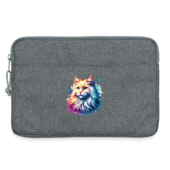 Türkisch Angorakatze Motiv - Laptoptasche 13" - Grau meliert - Vorne