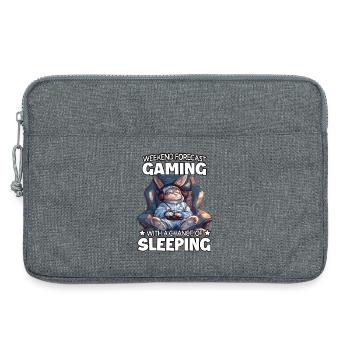 Wochenend Gaming: Schlafender Hase - Laptoptasche 13" - Grau meliert - Vorne