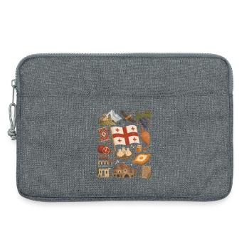Géorgie | Caucase, plaisir et foyer - Sacoche pour ordinateur portable 13 pouces - gris chiné - Devant
