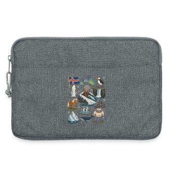 Iceland | Volcanoes, Geysers & Northern Lights - Laptop bag 13" - heather grey - Front